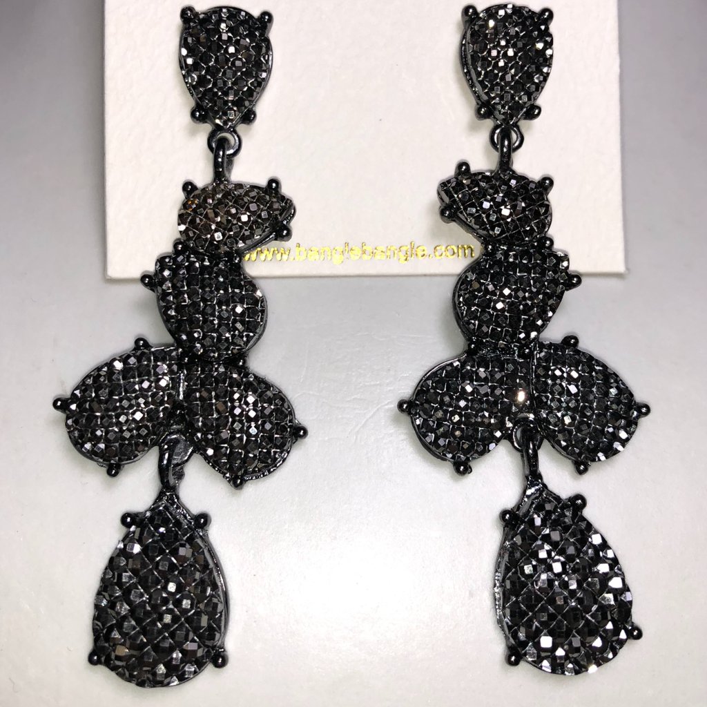 Amrita Black Dangle Crystal Earrings 50$